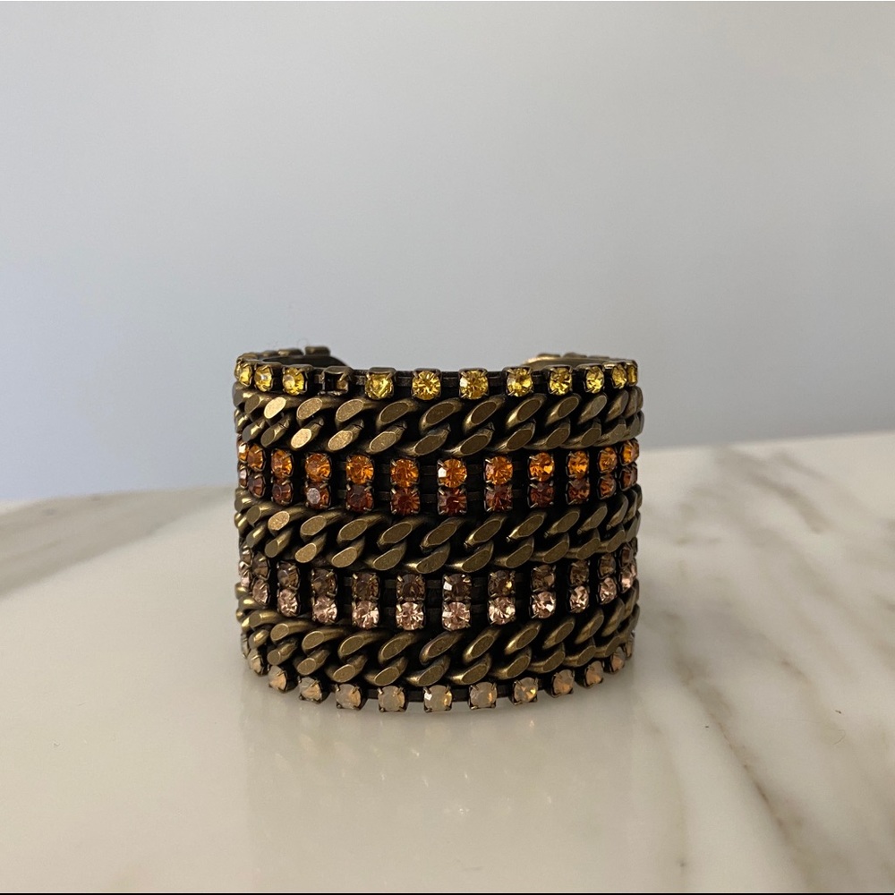 DANNIJO Brass and Swarovski Cuff Bracelet